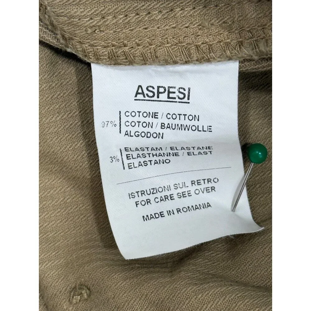 Aspesi ATA Italian 54 / US 36x34 Khaki Chino Pants Mens Trousers - Picture 8 of 8